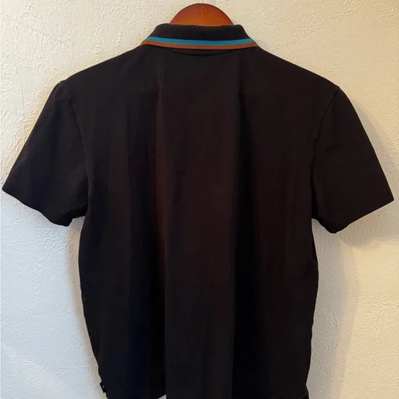 Paul Smith Black Polo with Blue and Orange Accents - Picture 3 of 4